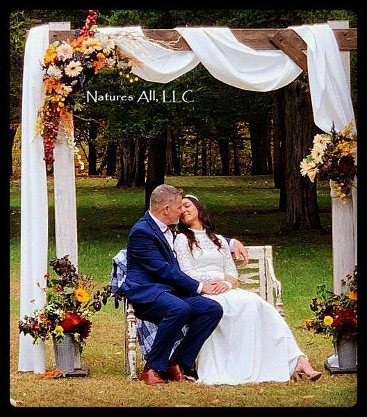 Wedding Arch/Wedding Arbor/Rustic Wedding Arch With Platform Stands Included/Indoors Or Outdoors/Country Wedding Backdrop/Dark Walnut