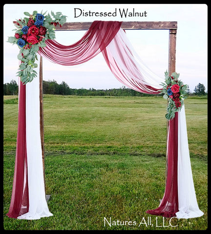 Wedding Arch/Wedding Arbor/Rustic Wedding Arch With Platform Stands Included/Indoors Or Outdoors/Country Wedding Backdrop/Distressed Walnut