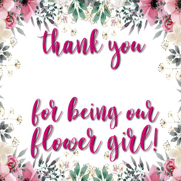 Flower Girl Gift/Flower Girl Thank You Gift/Thank You For Being Our Flower Girl /Gift For Flower Girl/Gold, Rose Gold Or Silver